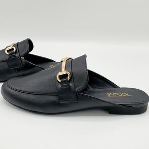 Topline Kassy Pointed Toe Black Slip On Flats